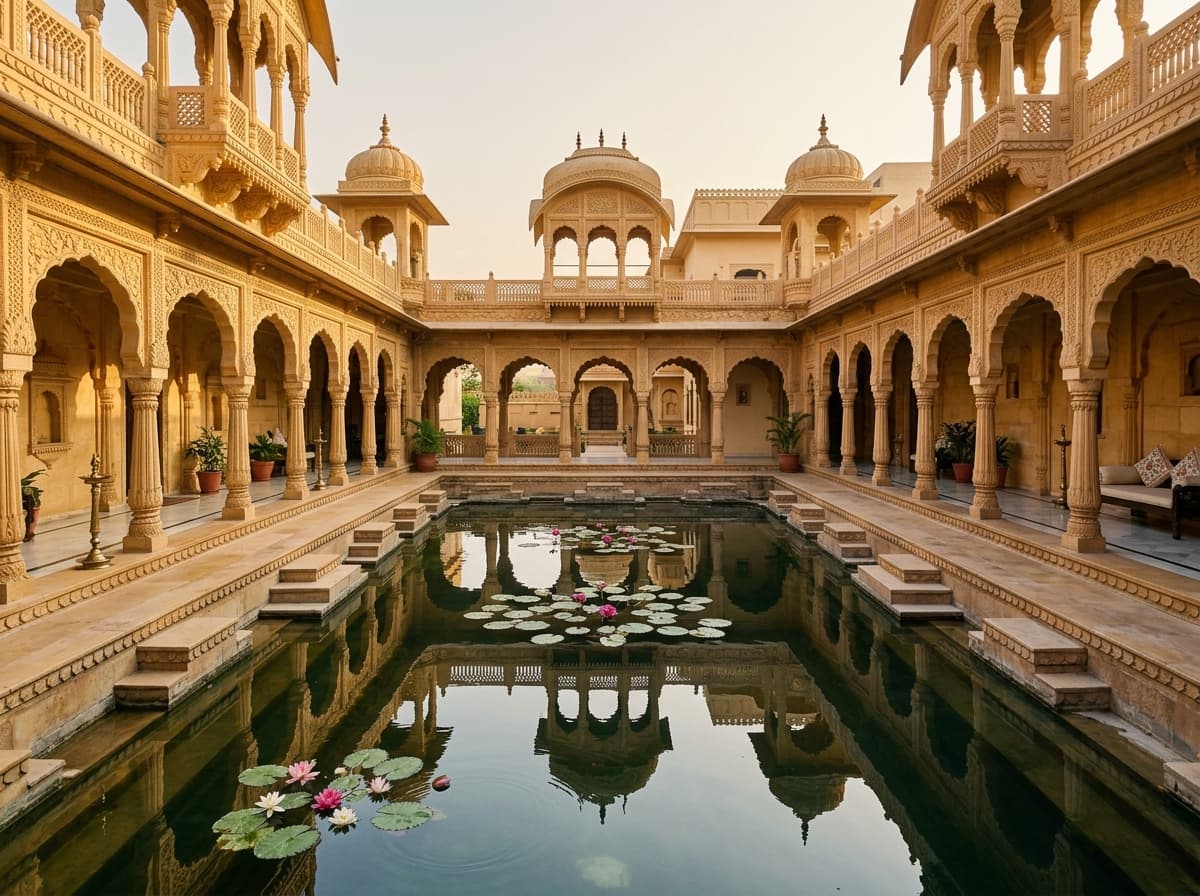 Rajasthani carved stone courtyard